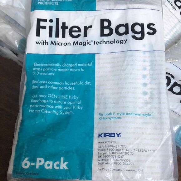 Kirby 204811 Micron Magic Bags, 6 pack White Vacuum Bags - Picture 1 of 10